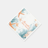 Tropical Summer Beach Starfish Babydusche Serviette (Ecke)