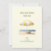 Tropical Summer Beach Theme Junggeselinnen-Abschie Einladung (Rückseite)