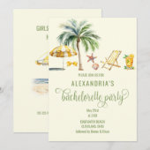 Tropical Summer Beach Theme Junggeselinnen-Abschie Einladung (Vorne/Hinten)