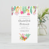 Tropical Summer Beach Wedding Bridesmaids Luncheon Einladung (Stehend Vorderseite)