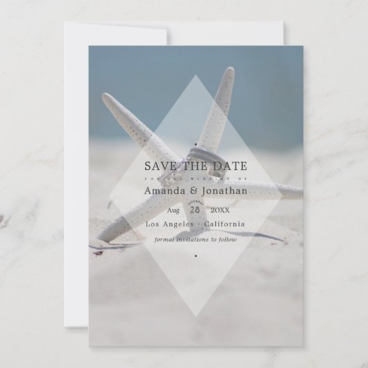 Tropical Summer Beach Wedding Foto Save The Date (Vorderseite)