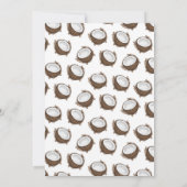 Tropical Summer Brown White Coconut Frucht Muster Einladung (Rückseite)