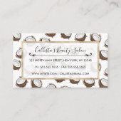 Tropical Summer Brown White Coconut Frucht Muster Rabattkarte (Rückseite)