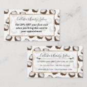 Tropical Summer Brown White Coconut Frucht Muster Rabattkarte (Vorne/Hinten)