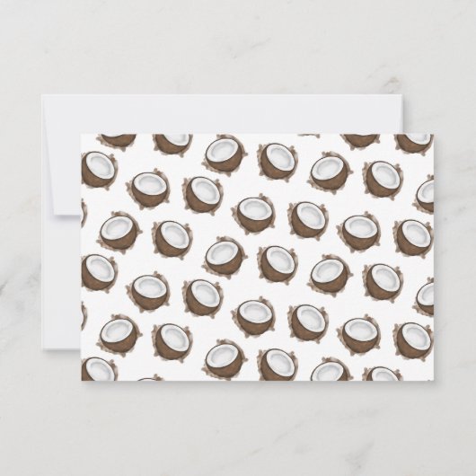 Tropical Summer Brown White Coconut Frucht Muster Save The Date (Rückseite)