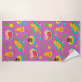 Tropical Summer Cats Strandtuch (Vorderseite)