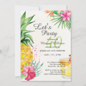 Tropical Summer Cocktail 40th Birthday Party Einladung (Vorderseite)