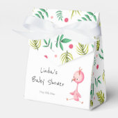 Tropical Summer Flamingo Baby Dusche Personalisier Geschenkschachtel (Vorderseite)