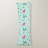 Tropical Summer Flamingo Blue Bedroom Collection Seitenschläferkissen (Vorderseite Vertikal)