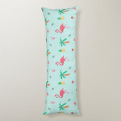 Tropical Summer Flamingo Blue Bedroom Collection Seitenschläferkissen (Rückseite (Vertikal))