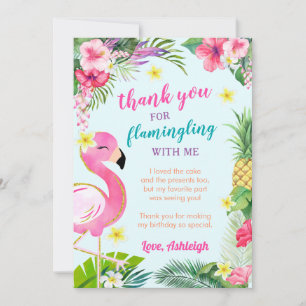 Tropical Summer Flamingo Danke Karte