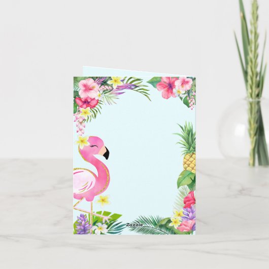 Tropical Summer Flamingo Danke Karte (Rückseite)