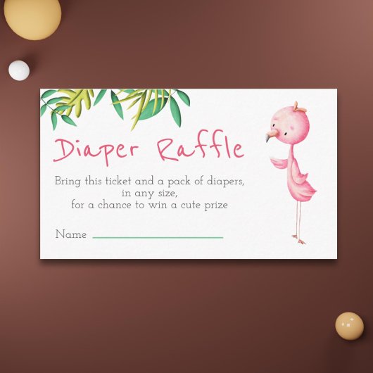 Tropical Summer Flamingo Diaper Raffle Begleitkarte
