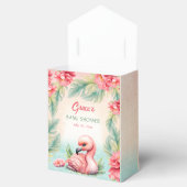 Tropical Summer Flamingo Girl Babydusche Zelt Geschenkschachtel (Geöffnet)