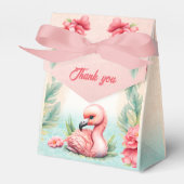 Tropical Summer Flamingo Girl Babydusche Zelt Geschenkschachtel (Vorderseite)
