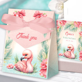 Tropical Summer Flamingo Girl Babydusche Zelt Geschenkschachtel