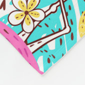 Tropical Summer Flamingo: Helle Muster Elemente Fleecedecke (Ecke)