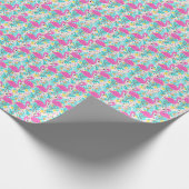 Tropical Summer Flamingo: Helle Muster Elemente Geschenkpapier (Ecke)