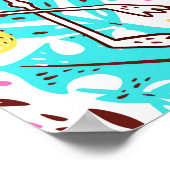 Tropical Summer Flamingo: Helle Muster Elemente Poster (Ecke)