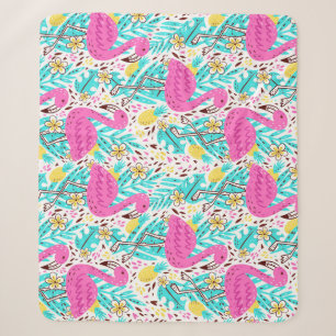 Tropical Summer Flamingo: Helle Muster Elemente Sherpadecke