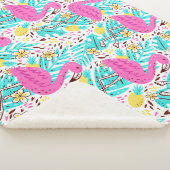 Tropical Summer Flamingo: Helle Muster Elemente Sherpadecke (3/4)