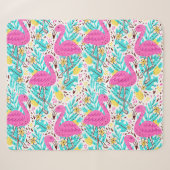 Tropical Summer Flamingo: Helle Muster Elemente Sherpadecke (Vorderseite (Horizontal))