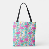 Tropical Summer Flamingo: Helle Muster Elemente Tasche (Rückseite)
