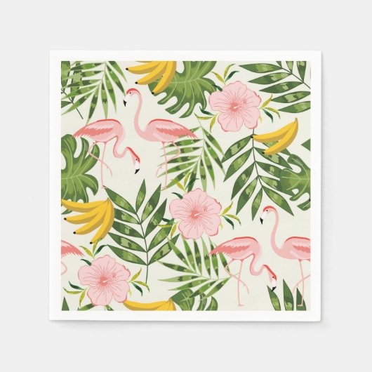 Tropical Summer Flamingo Napkin Serviette (Vorderseite)