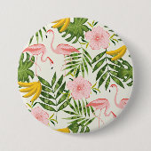 Tropical Summer Flamingo Round Button (Vorderseite)
