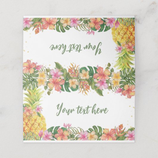 Tropical Summer Floral Birthday Platzkarte (Außenseite Aufgefaltet)