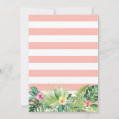 Tropical Summer Floral Coral Baby Dusche Dankeskarte (Rückseite)