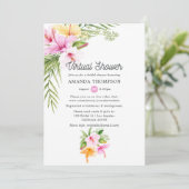 Tropical Summer Floral Virtual Brautparty Einladung (Stehend Vorderseite)