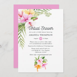 Tropical Summer Floral Virtual Brautparty Einladung