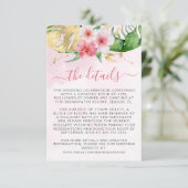 Tropical Summer Floral Wedding Card Begleitkarte (Stehend Vorderseite)