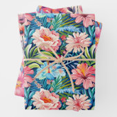 Tropical Summer Flowers Botanical Floral Pattern Geschenkpapier Set (Beispiel)