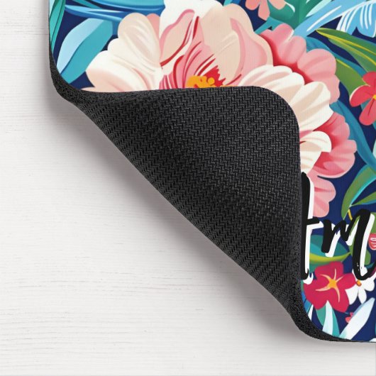 Tropical Summer Flowers Pattern Pretty Floral Mousepad (Ecke)