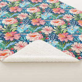 Tropical Summer Flowers Pattern Pretty Floral Sherpadecke