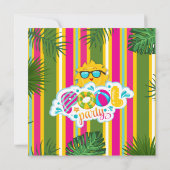Tropical Summer Fun Pool Party schwimmen Geburtsta Einladung (Rückseite)