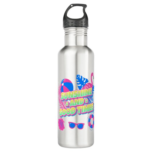 Tropical Summer Fun Vibes Edelstahlflasche (Vorderseite)