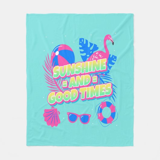 Tropical Summer Fun Vibes Fleecedecke (Vorderseite)