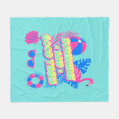 Tropical Summer Fun Vibes Fleecedecke (Vorderseite (Horizontal))