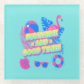 Tropical Summer Fun Vibes Glasuntersetzer (Vorderseite)