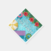 Tropical Summer Hibiscus Swimming Pool Birthday Serviette (Ecke)