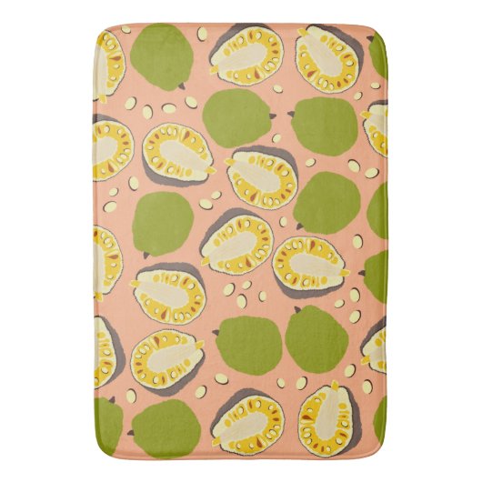 Tropical Summer Jackfruits Pattern - Exotic Frucht Badematte (Vorderseite Vertikal)