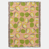 Tropical Summer Jackfruits Pattern - Exotic Frucht Decke (Vorderseite Vertikal)