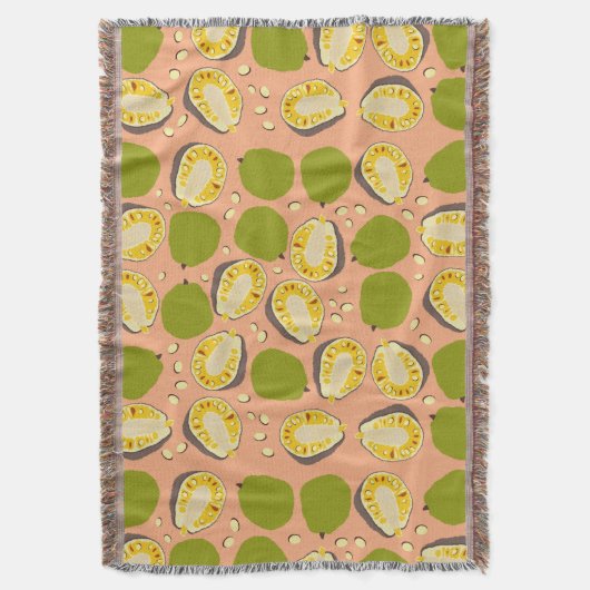 Tropical Summer Jackfruits Pattern - Exotic Frucht Decke (Vorderseite Vertikal)