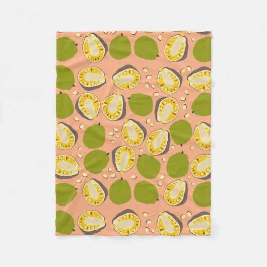 Tropical Summer Jackfruits Pattern - Exotic Frucht Fleecedecke (Vorderseite)