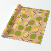 Tropical Summer Jackfruits Pattern - Exotic Frucht Geschenkpapier (Ungerollt)