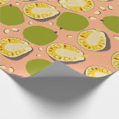 Tropical Summer Jackfruits Pattern - Exotic Frucht Geschenkpapier (Ecke)