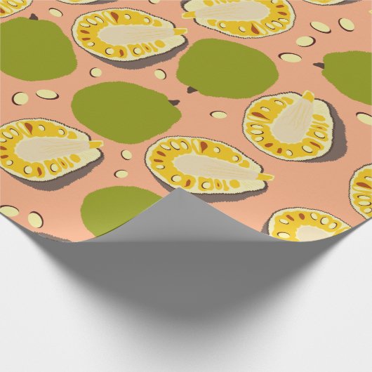 Tropical Summer Jackfruits Pattern - Exotic Frucht Geschenkpapier (Ecke)